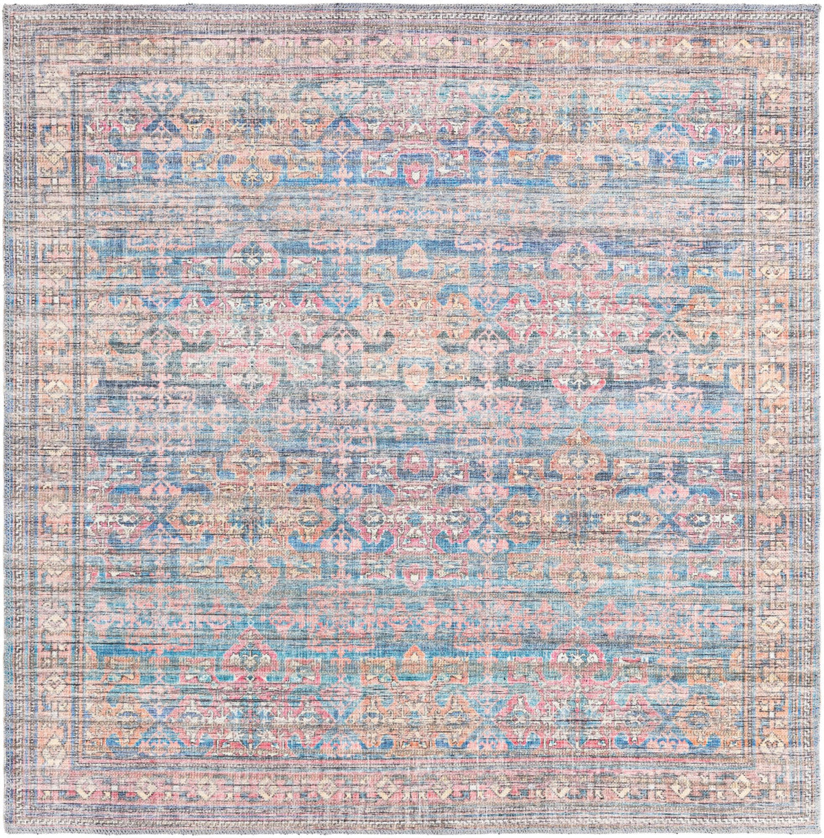 Vintage Memories Collection Area Rug -  Legacy Square Antique Blue  lifestyle 17