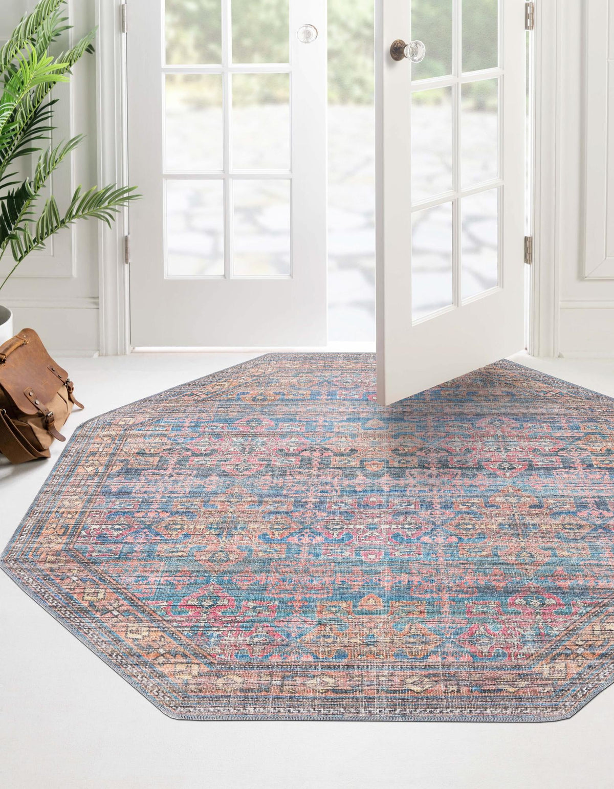 Vintage Memories Collection Area Rug -  Legacy Octagon Antique Blue  lifestyle 24