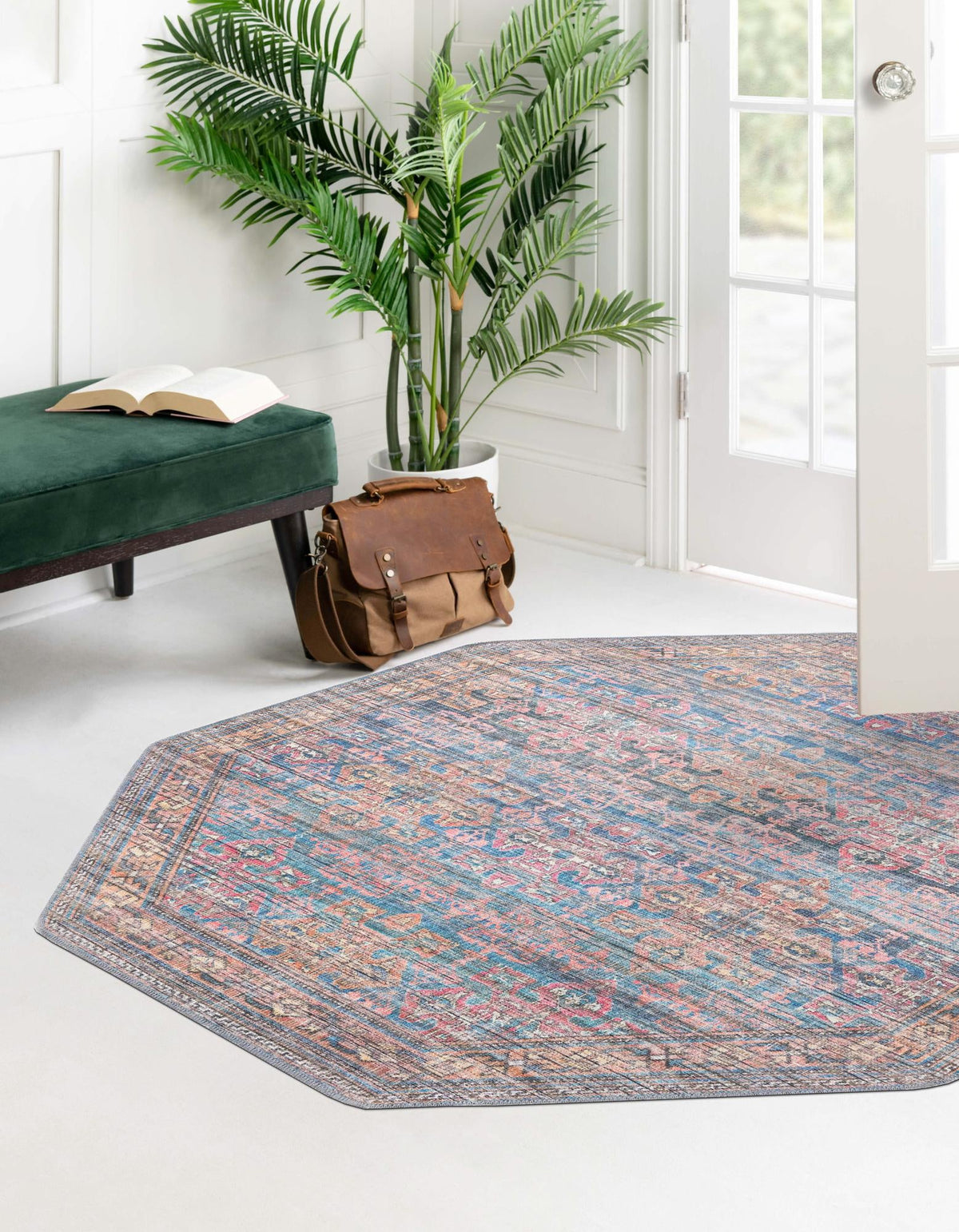 Vintage Memories Collection Area Rug -  Legacy Octagon Antique Blue  lifestyle 29