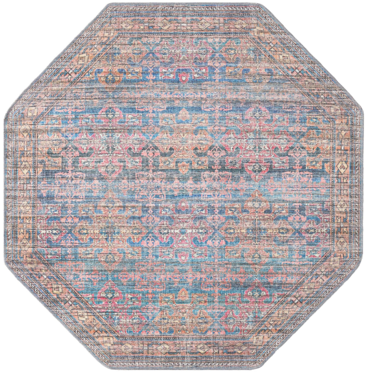 Vintage Memories Collection Area Rug -  Legacy Octagon Antique Blue  lifestyle 19