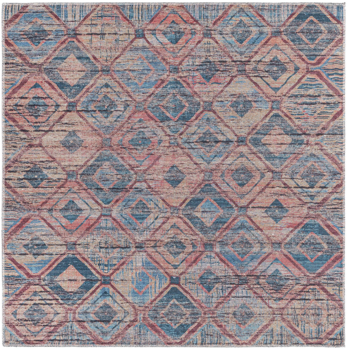 Mesa Modern Collection Area Rug - Canyon Square Peach and Blue  lifestyle 16
