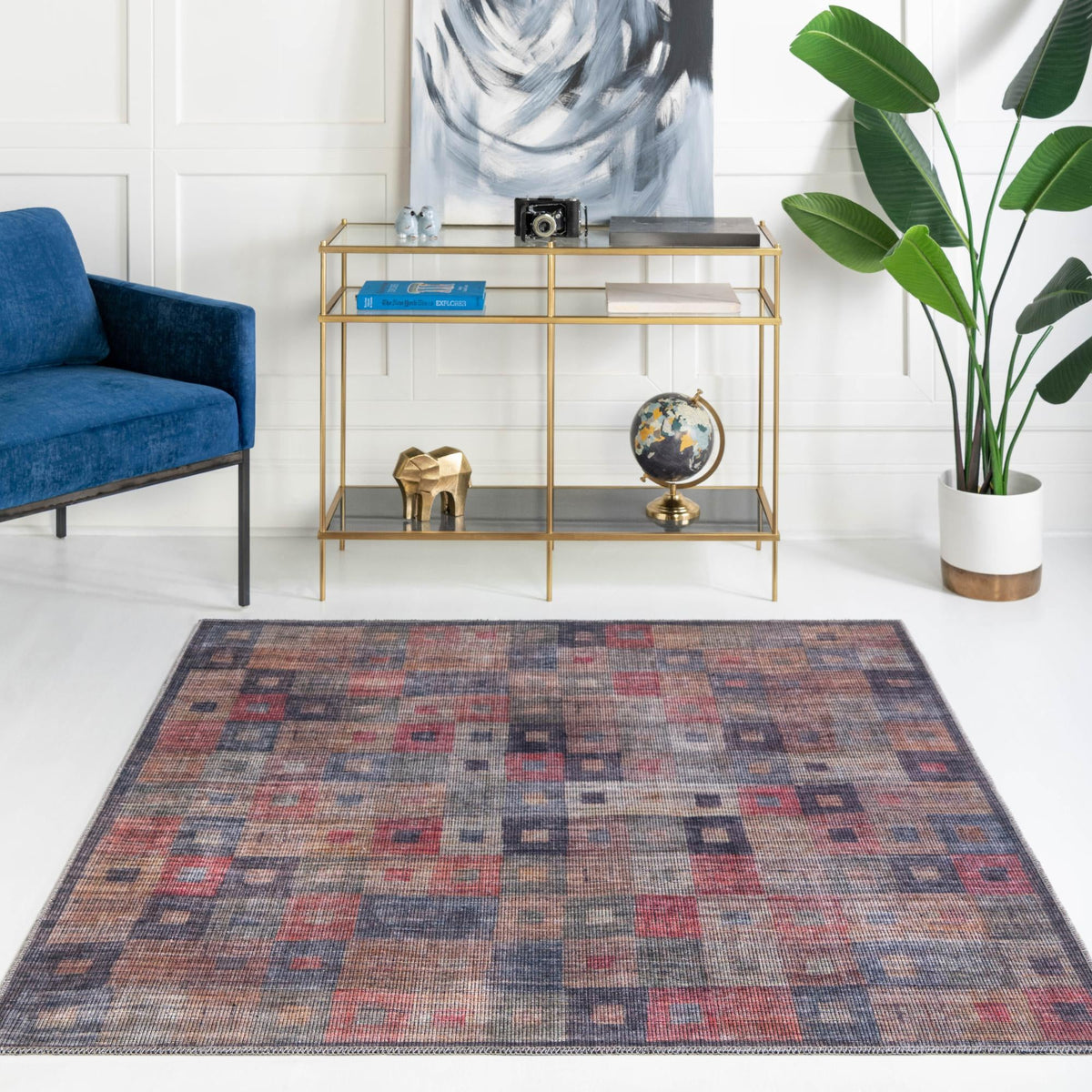 Mesa Modern Collection Area Rug -  Mojave Square Multi  lifestyle 67