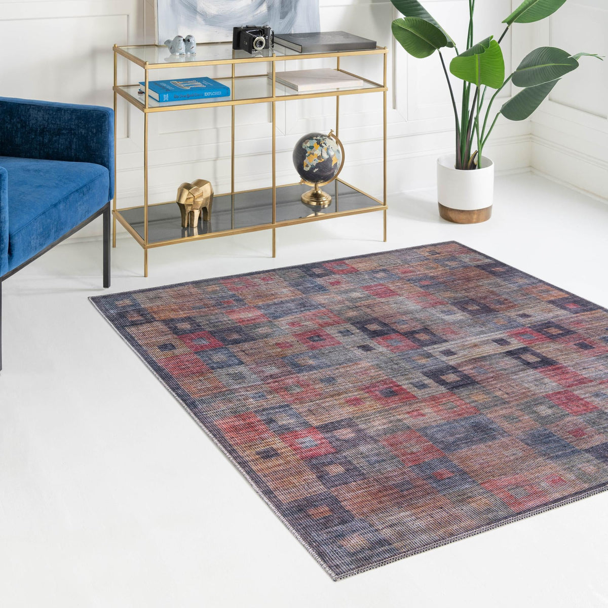 Mesa Modern Collection Area Rug -  Mojave Square Multi  lifestyle 69