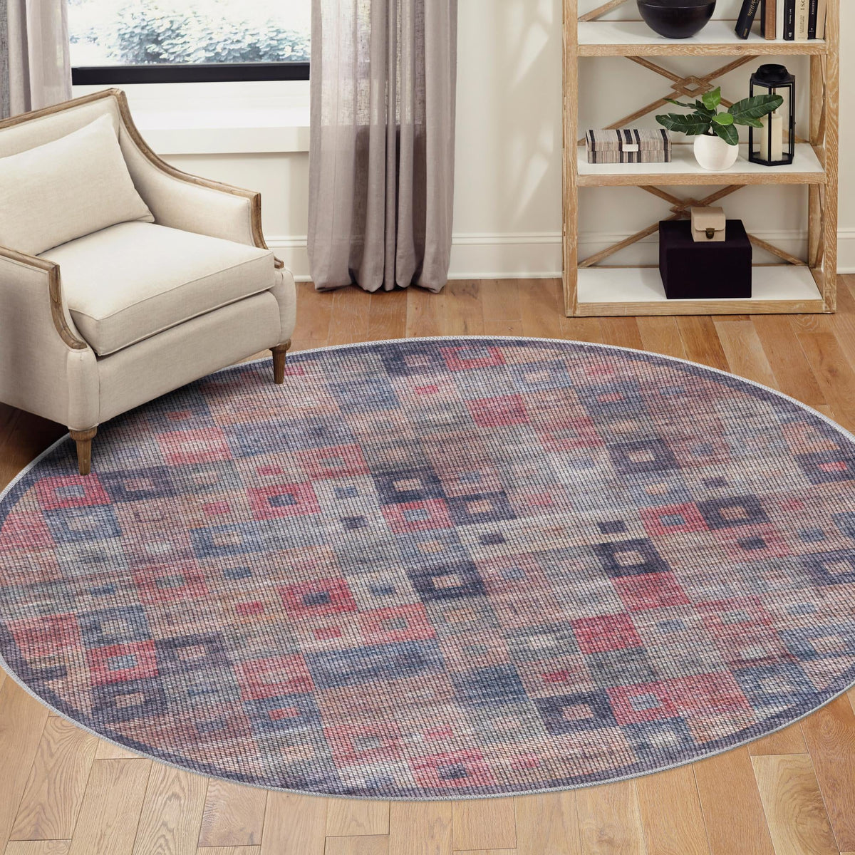 Mesa Modern Collection Area Rug -  Mojave Round Multi  lifestyle 68