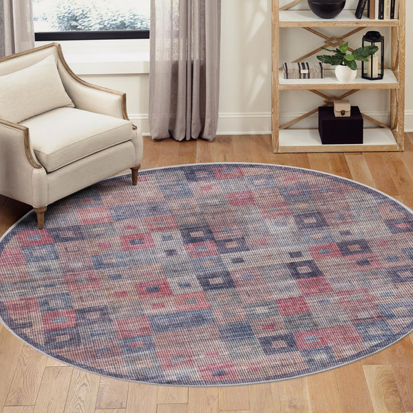 Mesa Modern Collection Area Rug -  Mojave Round Multi  lifestyle 68