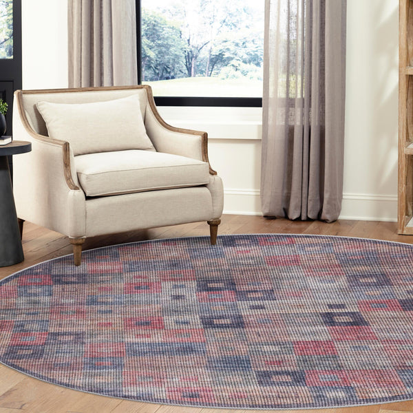 Mesa Modern Collection Area Rug -  Mojave Round Multi  lifestyle 70