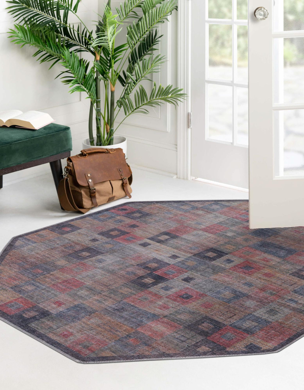 Mesa Modern Collection Area Rug -  Mojave Octagon Multi  lifestyle 24