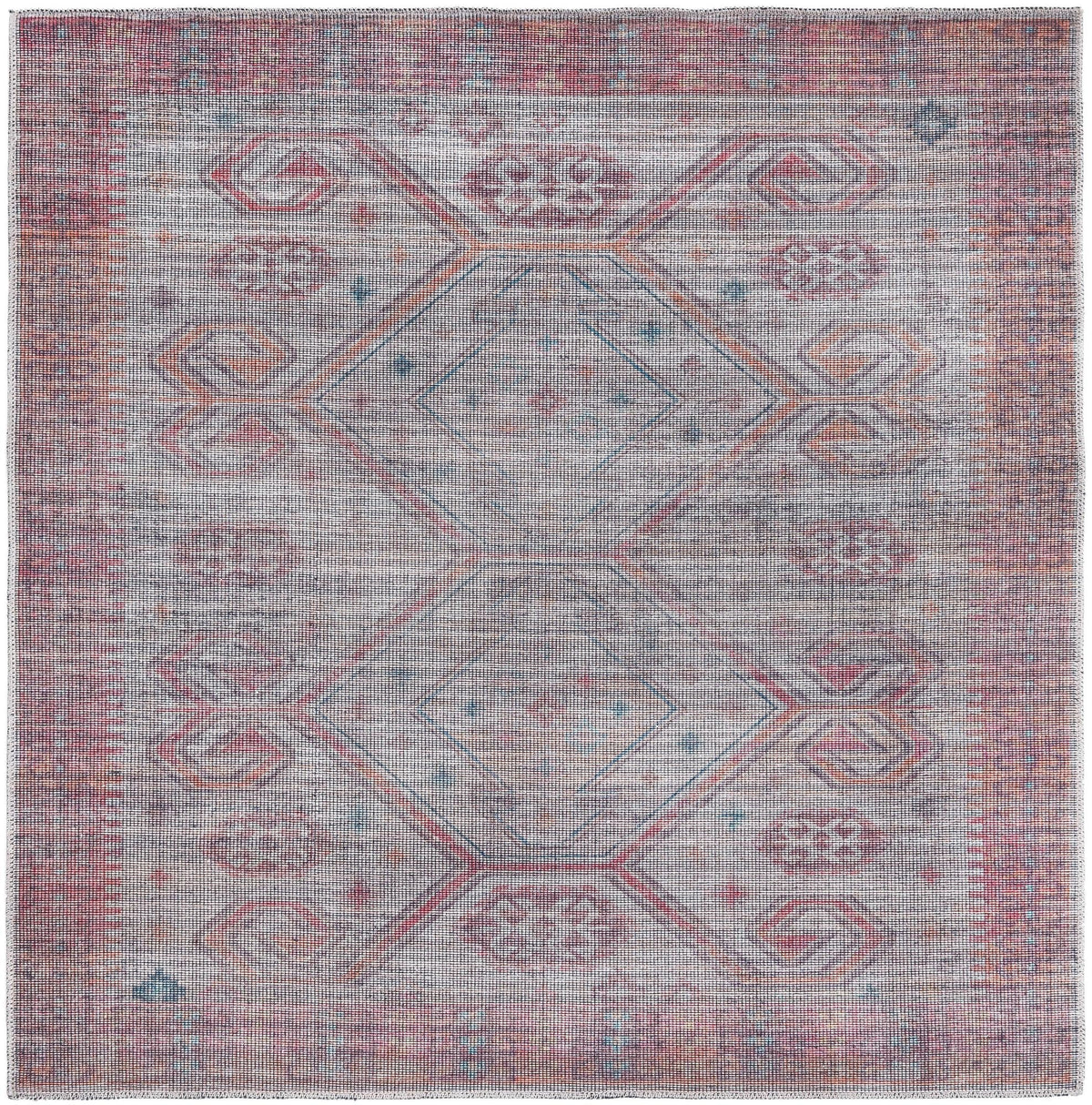 Mesa Modern Collection Area Rug -  Sonoran Square Rust red and Beige  lifestyle 14