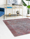 Mesa Modern Collection Area Rug -  Sonoran Square Rust red and Beige  lifestyle 22
