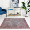 Mesa Modern Collection Area Rug -  Sonoran Square Rust red and Beige  lifestyle 67