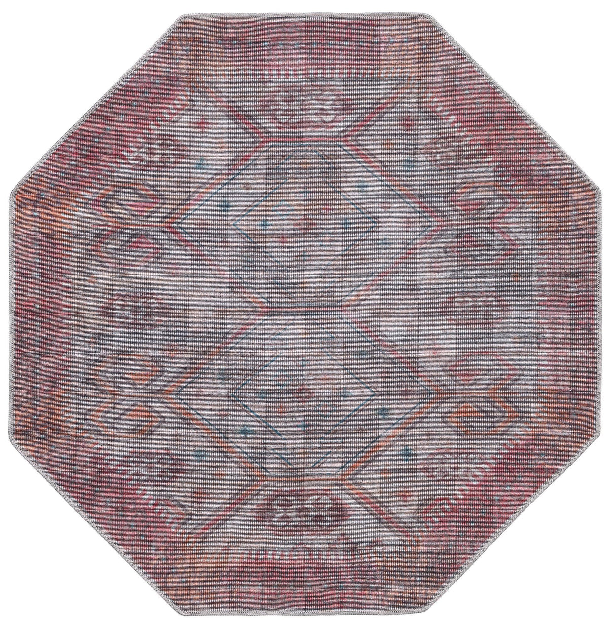 Mesa Modern Collection Area Rug -  Sonoran Octagon Rust red and Beige  lifestyle 16
