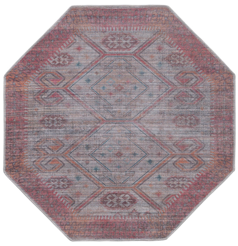 Mesa Modern Collection Area Rug -  Sonoran Octagon Rust red and Beige  lifestyle 16