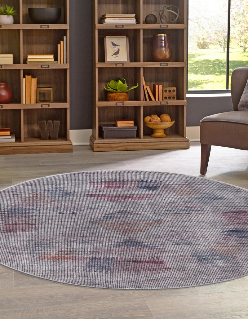 Mesa Modern Collection Area Rug -  Zuni Round Sandy and Ivory  lifestyle 24