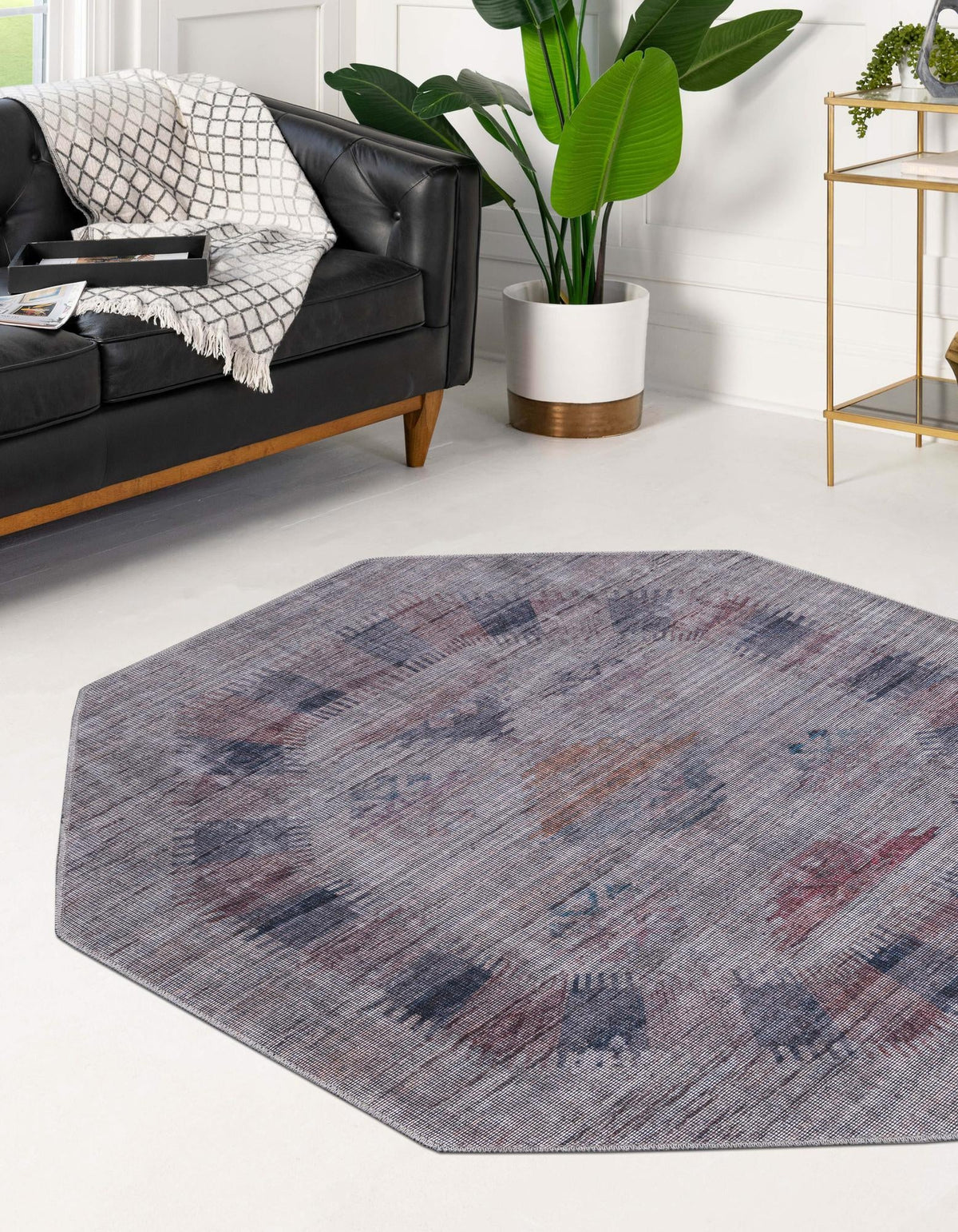 Mesa Modern Collection Area Rug -  Zuni Octagon Sandy and Ivory  lifestyle 25