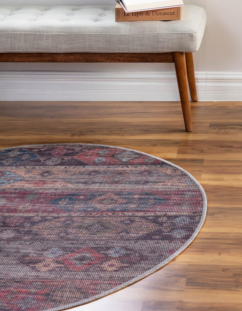 Mesa Modern Collection Area Rug -  Navajo Round Multi  lifestyle 24