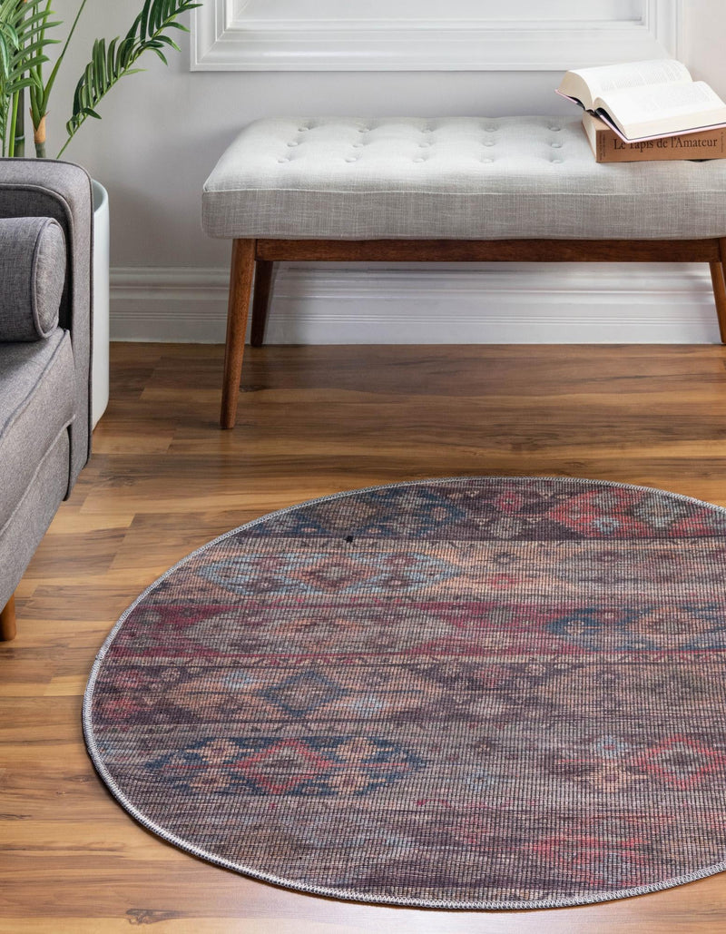 Mesa Modern Collection Area Rug -  Navajo Round Multi  lifestyle 27