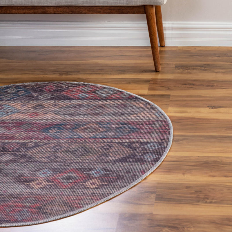 Mesa Modern Collection Area Rug -  Navajo Round Multi  lifestyle 73