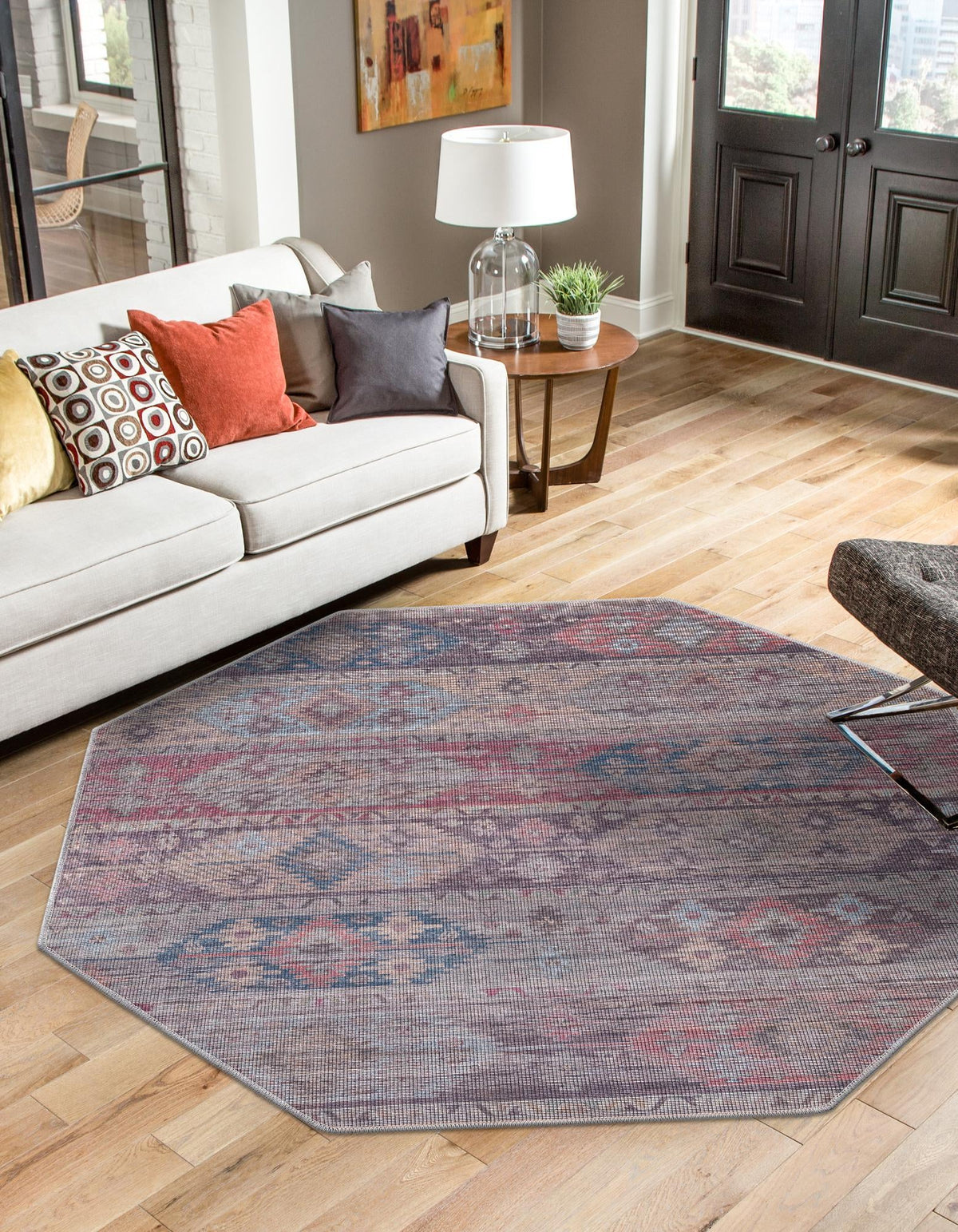 Mesa Modern Collection Area Rug -  Navajo Octagon Multi  lifestyle 21