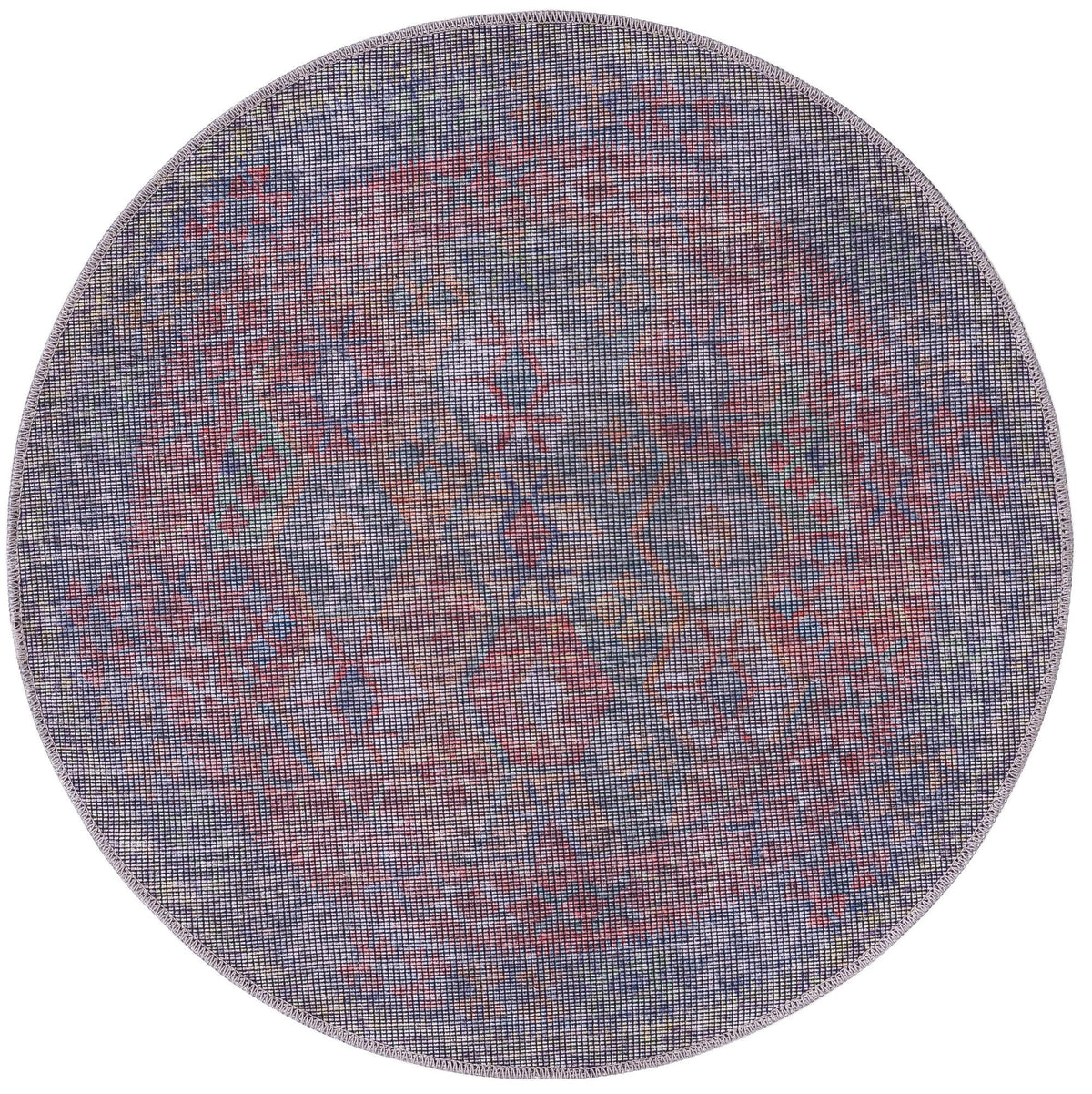 Mesa Modern Collection Area Rug -  Hualapai Round Rust Blue  lifestyle 17