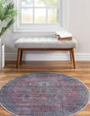 Mesa Modern Collection Area Rug -  Hualapai Round Rust Blue  lifestyle 28