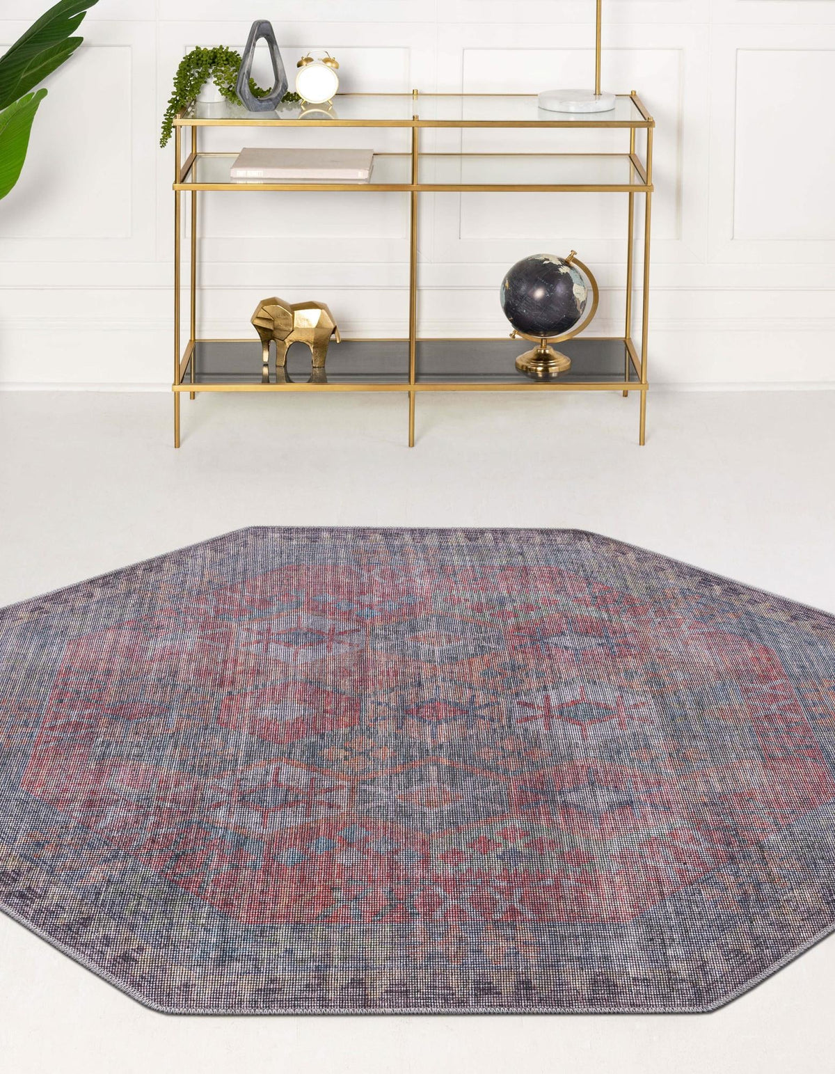 Mesa Modern Collection Area Rug -  Hualapai Octagon Rust Blue  lifestyle 22