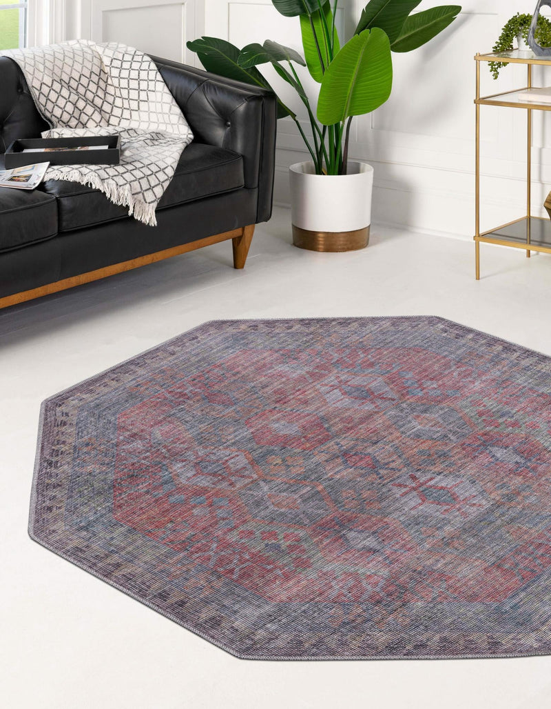 Mesa Modern Collection Area Rug -  Hualapai Octagon Rust Blue  lifestyle 26