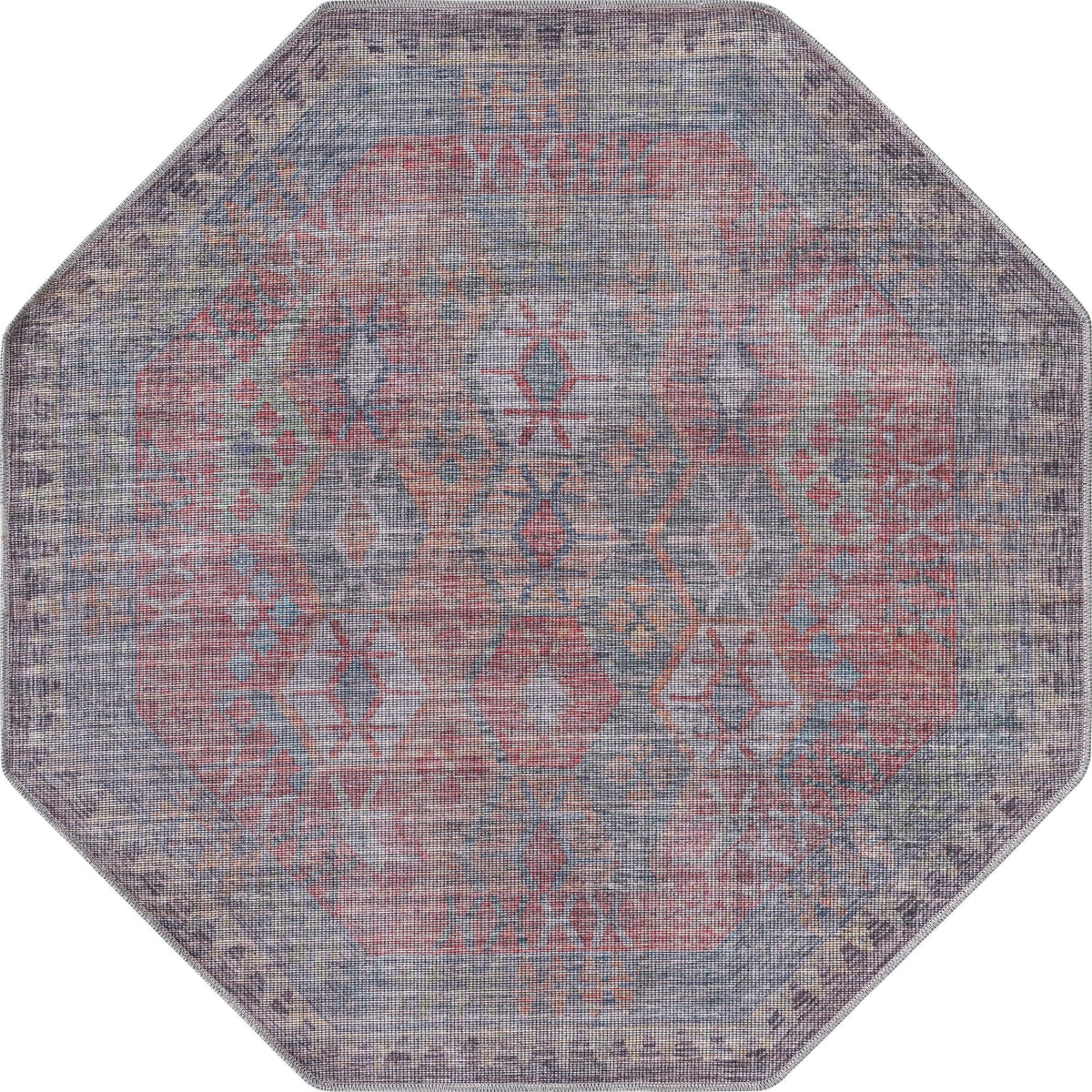 Mesa Modern Collection Area Rug -  Hualapai Octagon Rust Blue  lifestyle 18