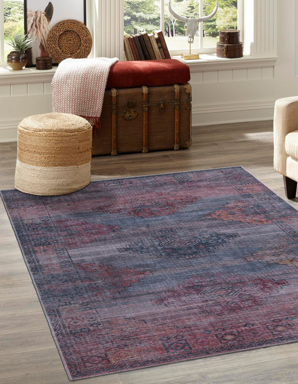 Mesa Modern Collection Area Rug -  Taos Rectangle Antique Blue  lifestyle 2