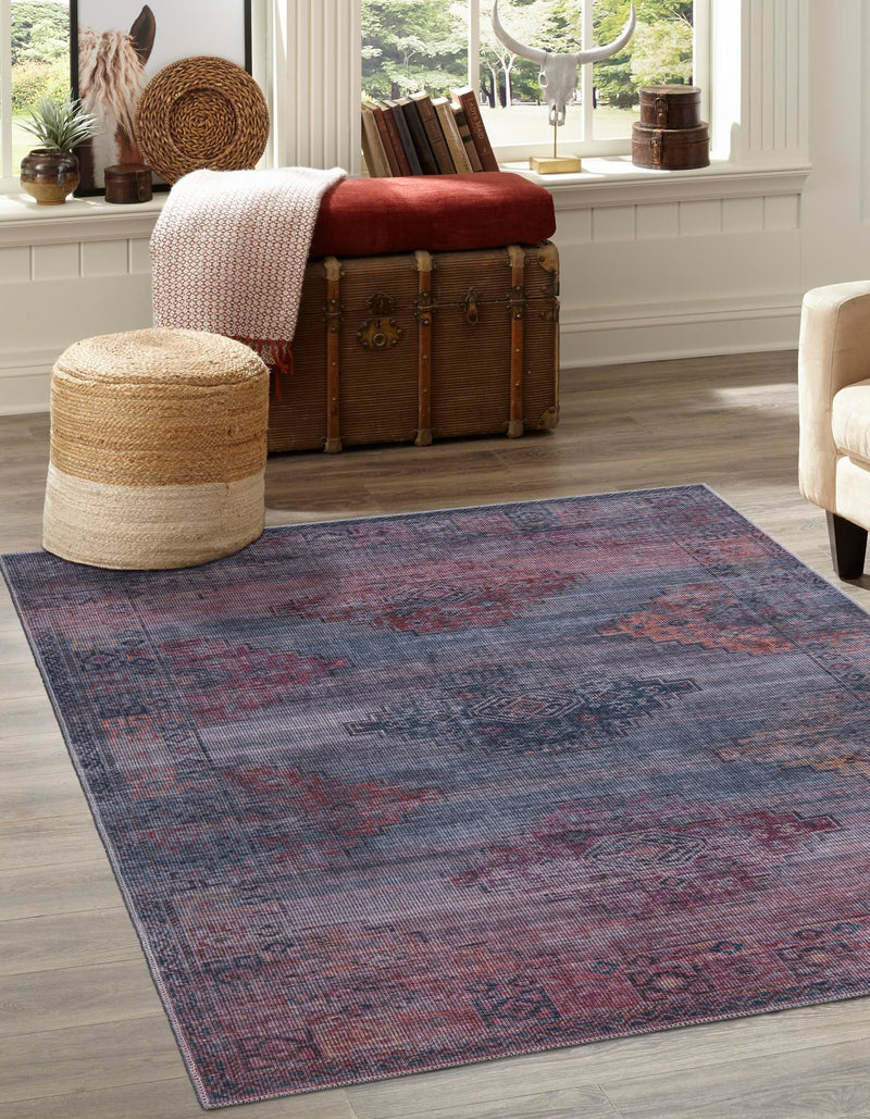 Mesa Modern Collection Area Rug -  Taos Rectangle Antique Blue  lifestyle 2
