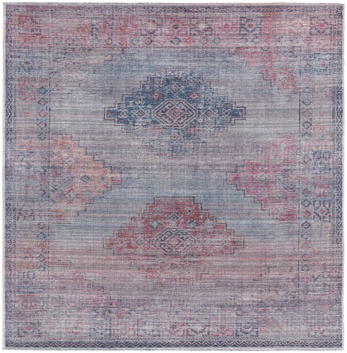 Mesa Modern Collection Area Rug -  Taos Square Antique Blue  lifestyle 14