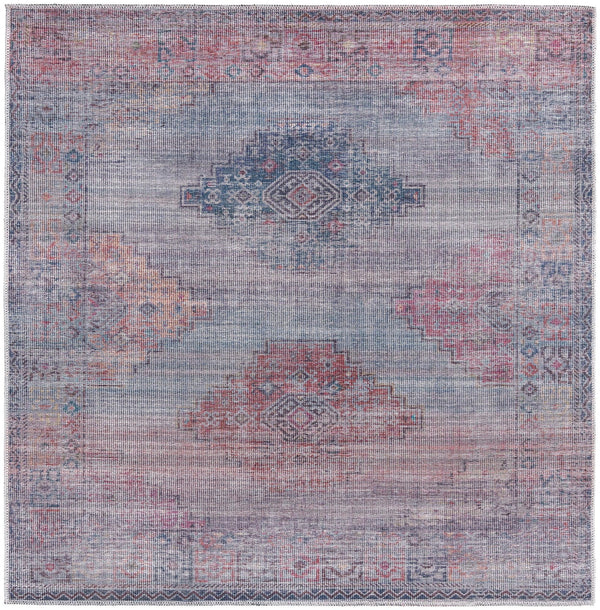 Mesa Modern Collection Area Rug -  Taos Square Antique Blue  lifestyle 14