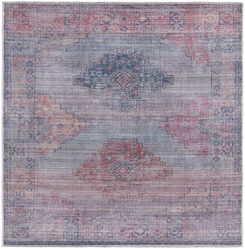 Mesa Modern Collection Area Rug -  Taos Square Antique Blue  lifestyle 14