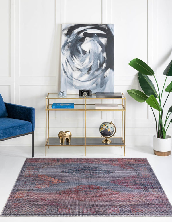 Mesa Modern Collection Area Rug -  Taos Square Antique Blue  lifestyle 18