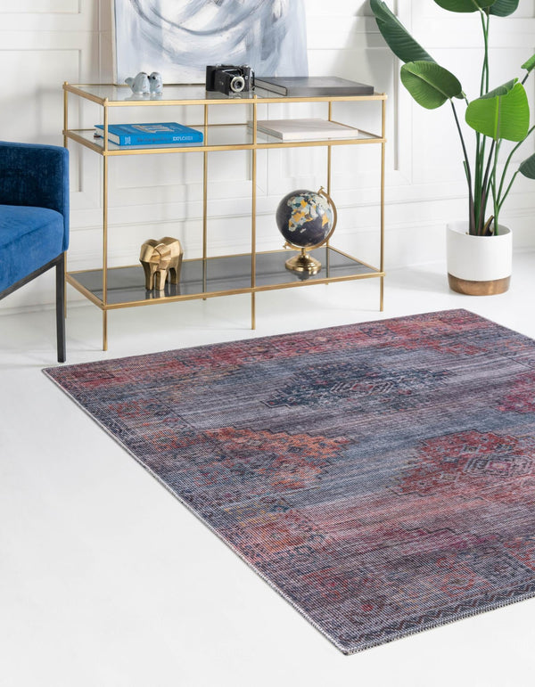 Mesa Modern Collection Area Rug -  Taos Square Antique Blue  lifestyle 22