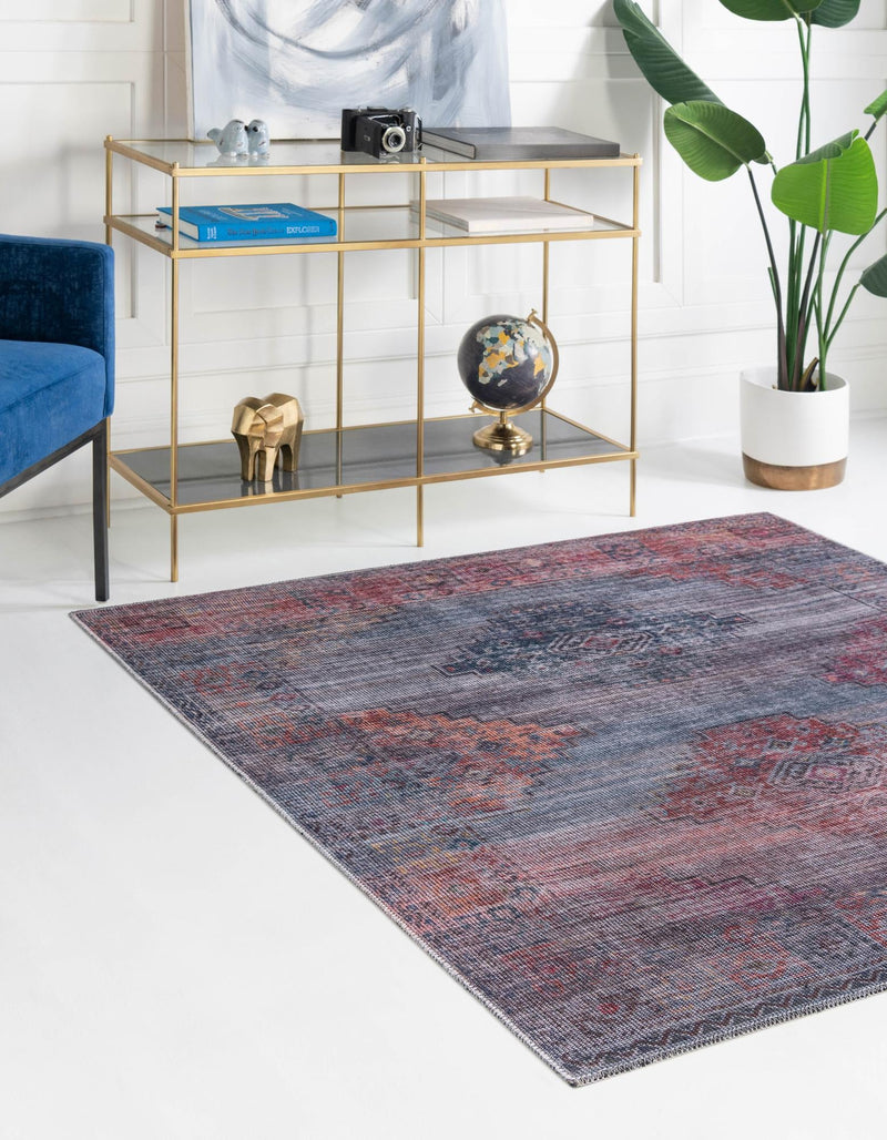 Mesa Modern Collection Area Rug -  Taos Square Antique Blue  lifestyle 22