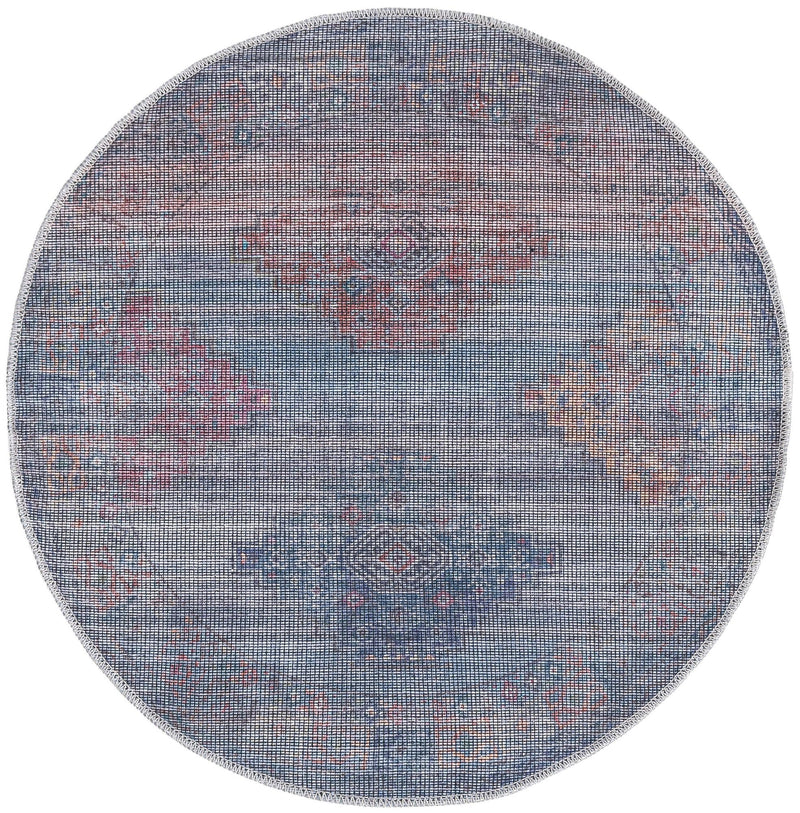 Mesa Modern Collection Area Rug -  Taos Round Antique Blue  lifestyle 15