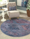 Mesa Modern Collection Area Rug -  Taos Round Antique Blue  lifestyle 19
