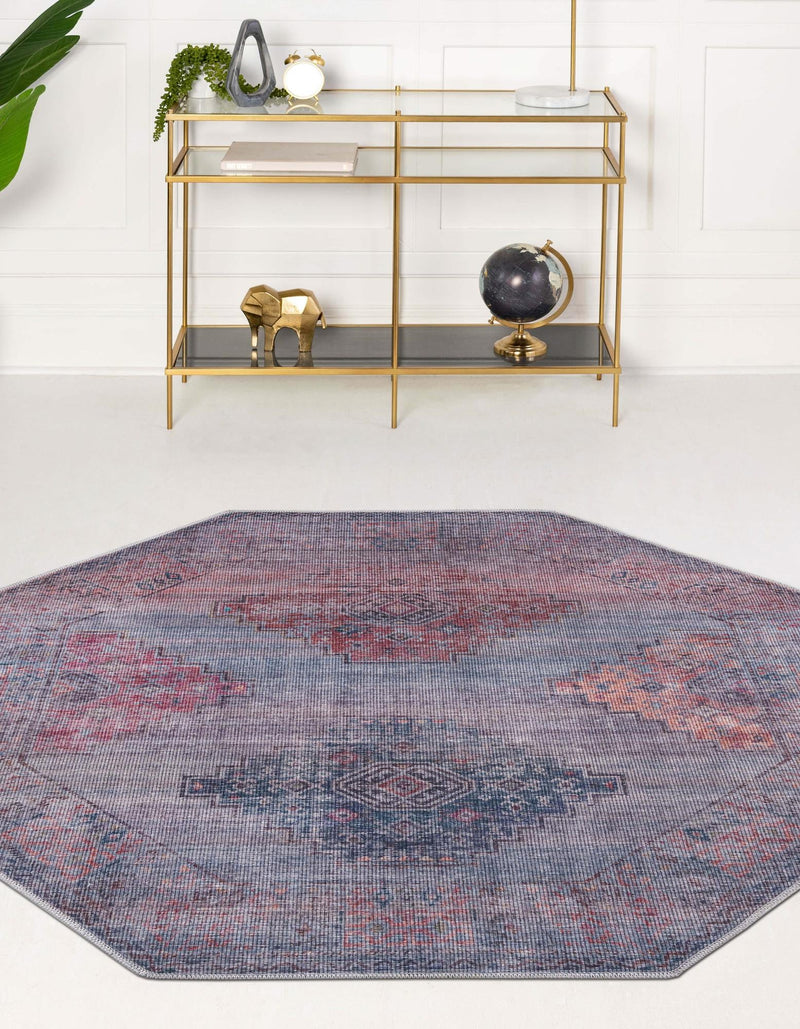 Mesa Modern Collection Area Rug -  Taos Octagon Antique Blue  lifestyle 20