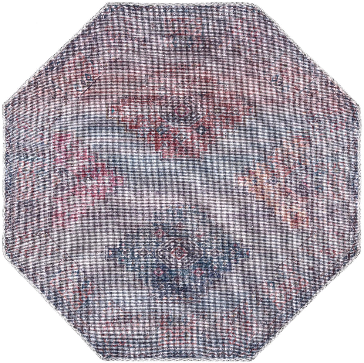 Mesa Modern Collection Area Rug -  Taos Octagon Antique Blue  lifestyle 16