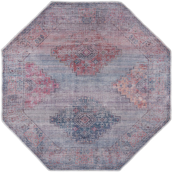 Mesa Modern Collection Area Rug -  Taos Octagon Antique Blue  lifestyle 16