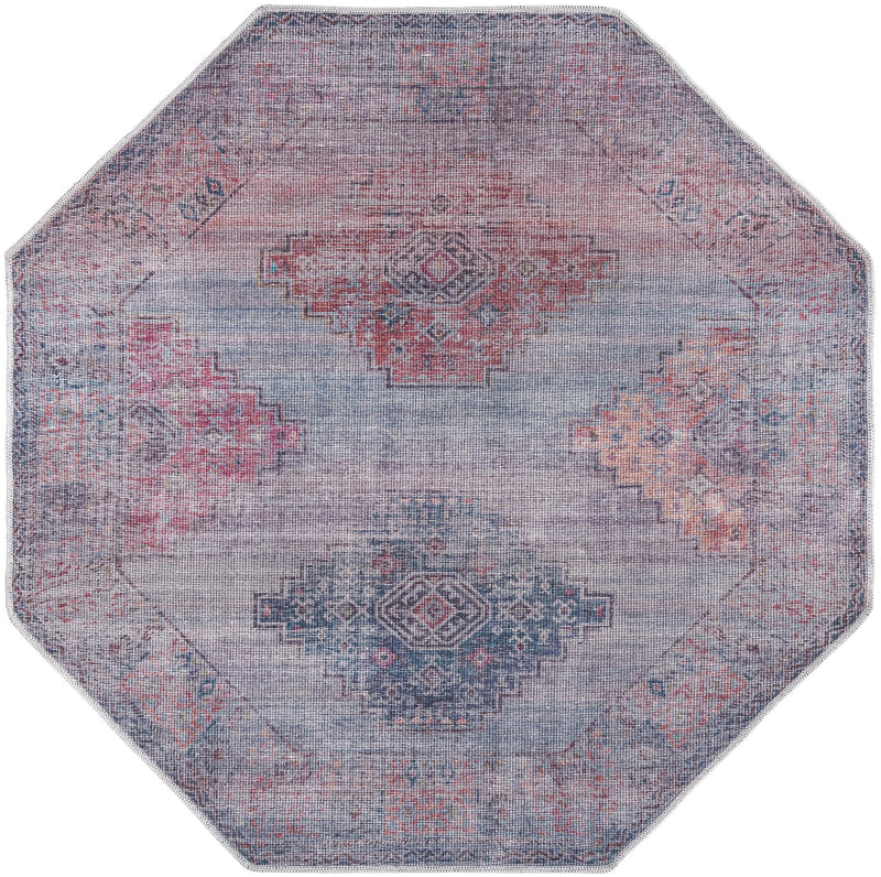 Mesa Modern Collection Area Rug -  Taos Octagon Antique Blue  lifestyle 16