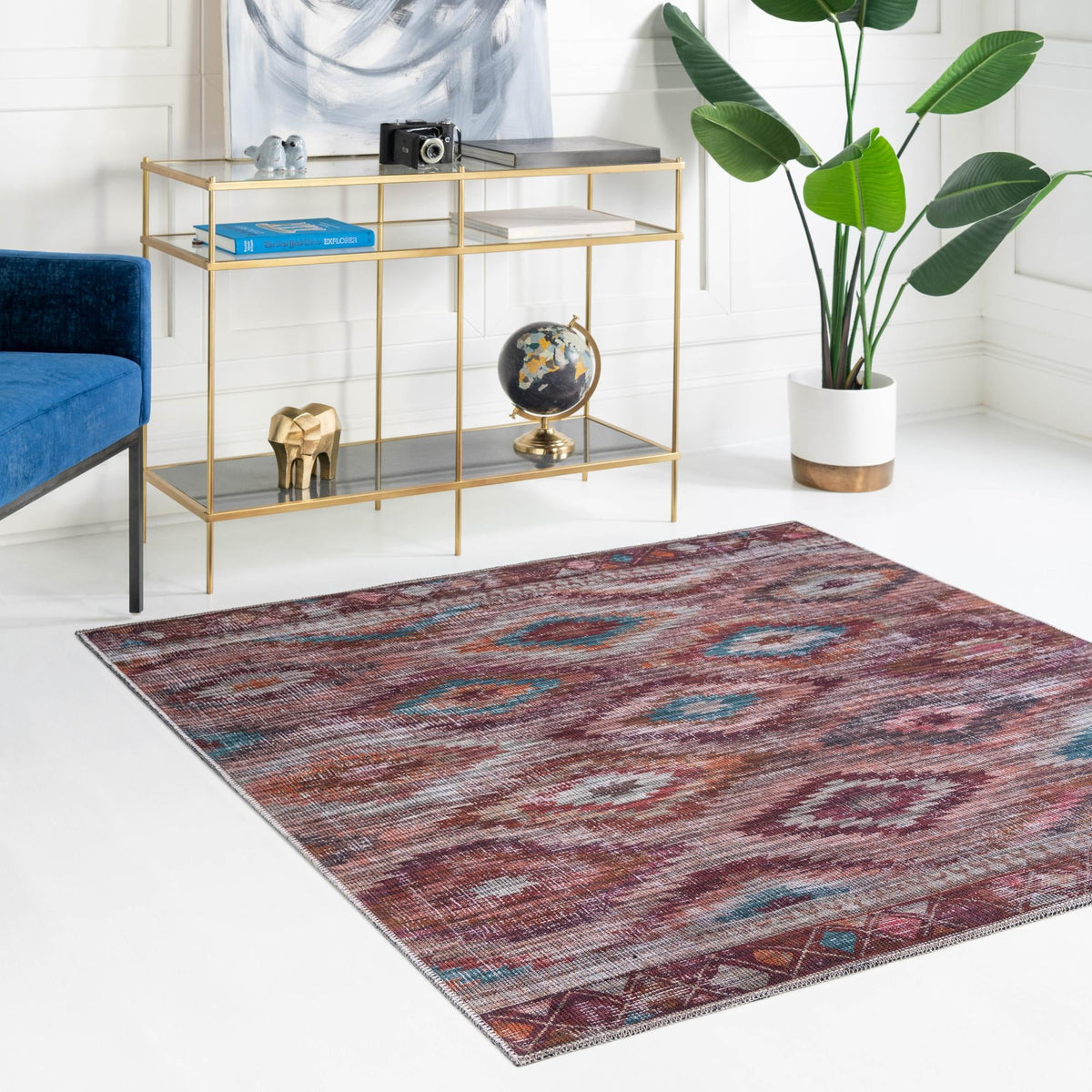 Mesa Modern Collection Area Rug -  Arroyo Square Terracotta  lifestyle 71