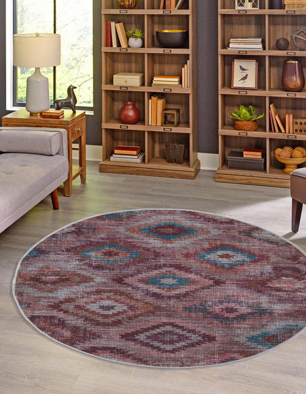 Mesa Modern Collection Area Rug -  Arroyo Round Terracotta  lifestyle 19