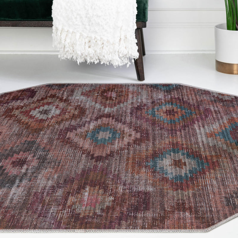 Mesa Modern Collection Area Rug -  Arroyo Octagon Terracotta  lifestyle 73