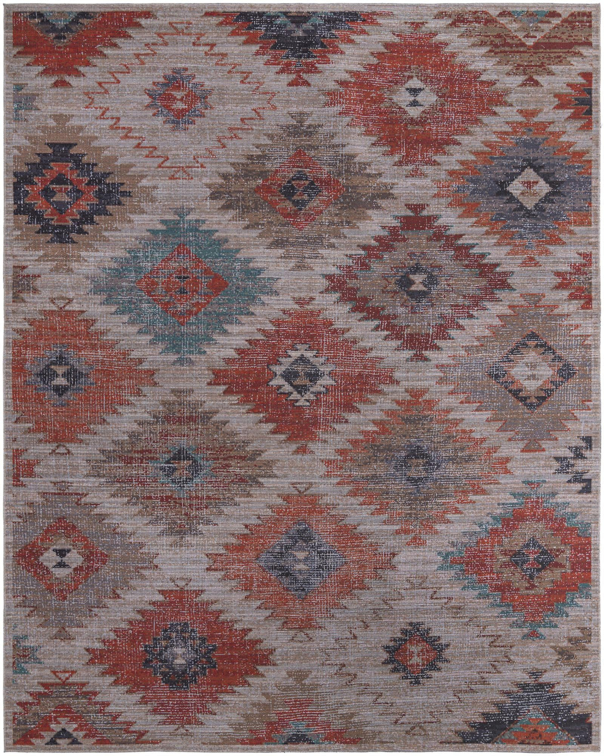 Mesa Modern Collection Area Rug -  Pueblo Rectangle Rust red and Beige Main