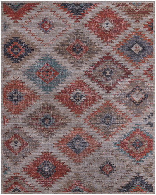 Mesa Modern Collection Area Rug -  Pueblo Rectangle Rust red and Beige Main