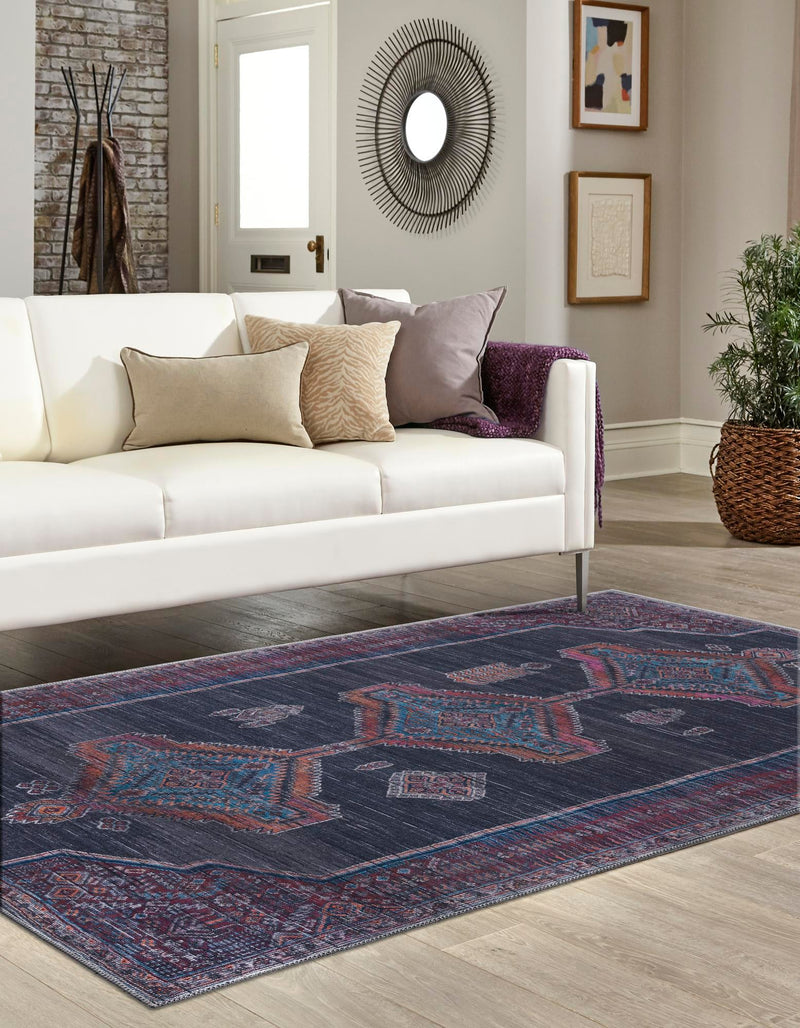 Mesa Modern Collection Area Rug -  Chaparral Rectangle Charcoal and Gray  lifestyle 3