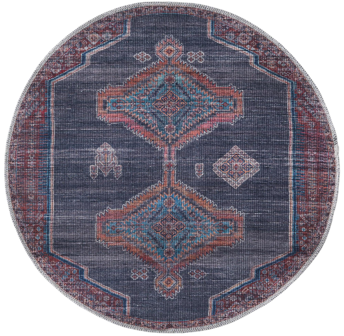 Mesa Modern Collection Area Rug -  Chaparral Round Charcoal and Gray  lifestyle 15