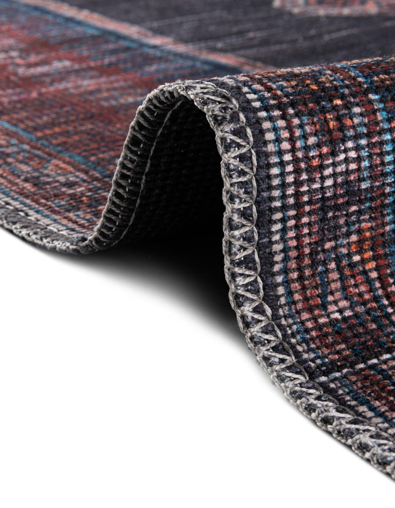 Mesa Modern Collection Area Rug -  Chaparral Round Charcoal and Gray  lifestyle 49