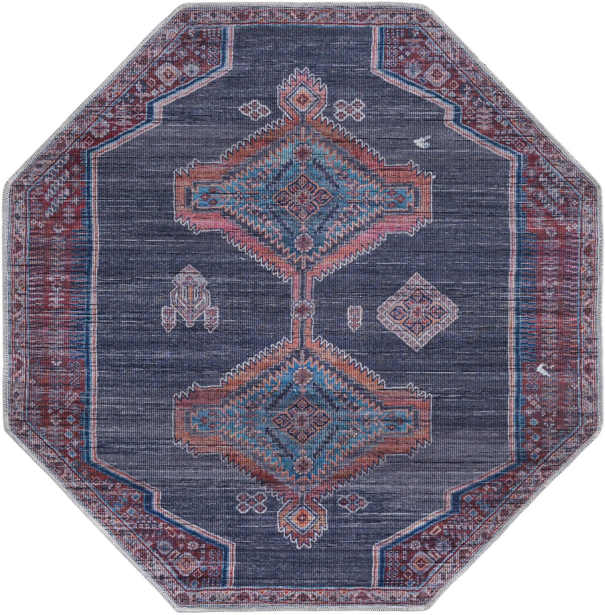Mesa Modern Collection Area Rug -  Chaparral Octagon Charcoal and Gray  lifestyle 16